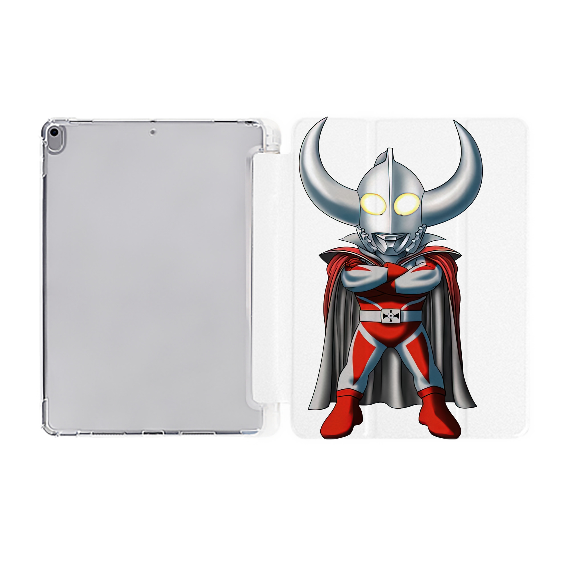 （画像用） ウルトラマン Ultraman IPad ケース ペン収納付き 三つ折りスタンド PUレザー×シリコン 対応機種9.5/10.5/10.9インチ